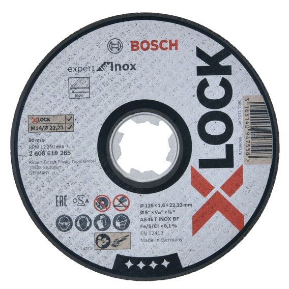 BOSCH - Disc abraziv debitare X-Lock 125x1.6mm Expert for Inox Straight Cutting [2608619265]