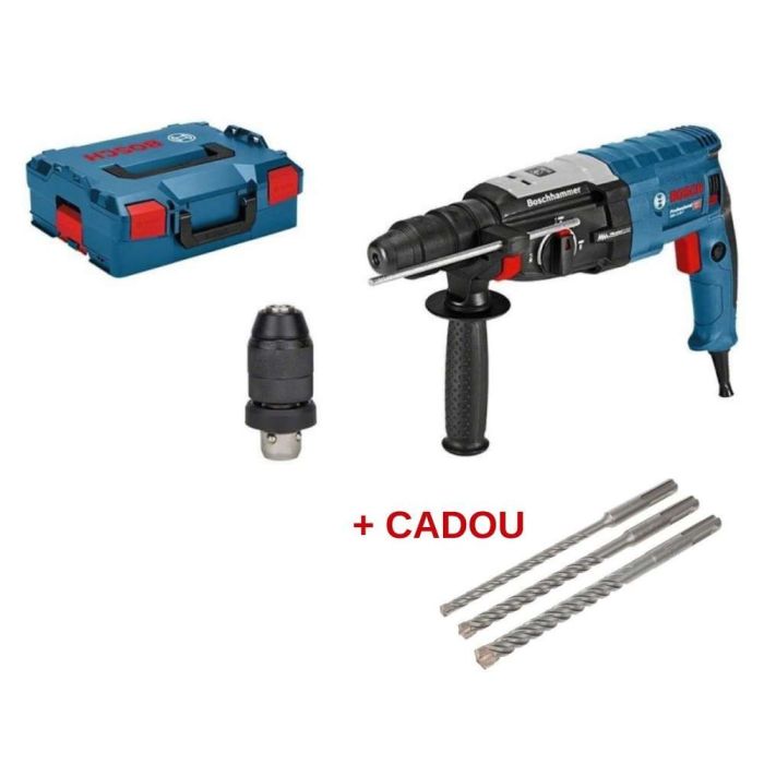 BOSCH - Ciocan rotopercutor GBH 2-28 F, SDS-Plus, 880W, 3.2J, mandrina rapida in L-Boxx + set 3 burghie SDS-plus-5X, 6/8/10mm [MET-14167]