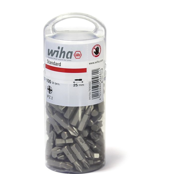 wiha - Set Bit 25mm Pozidriv (PZ2), 1/4, 100 bucati [WH40462]