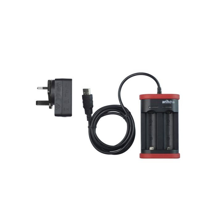 wiha - Incarcator USB si priza UK pentru acumulatori Li-Ion 18500 [WH42766]