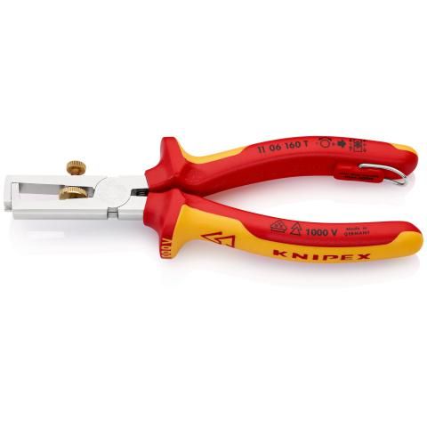 KNIPEX - Cleste dezizolator cu carlig de fixare 160 mm [1106160T]