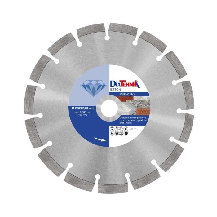 SQ - Disc diamantat Beton  125x22,23mm pentru beton armat, universal, vechi [MDB-125-3]