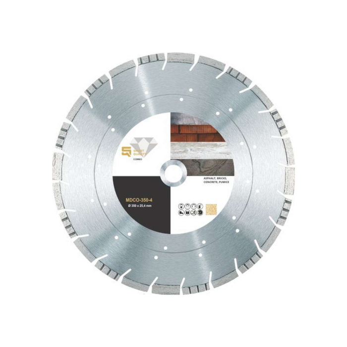 SQ - Disc diamantat Combo 350x25.4 pentru asfalt, beton vechi, granit [MDCO-350-4]