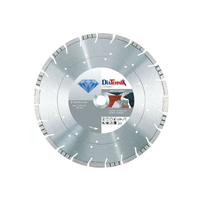 SQ - Disc diamantat Combo 450x25.4 pentru asfalt, beton vechi, granit [MDCO-450-4]