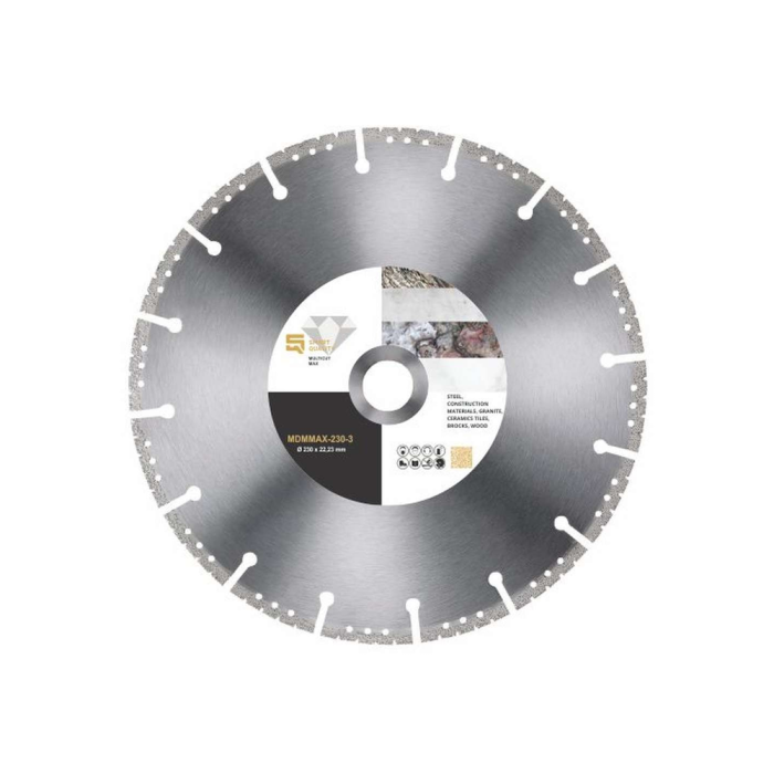 SQ - Disc diamantat MulticutMAX 180x22.23mm pentru diverse materiale [MDMMAX-180-3]