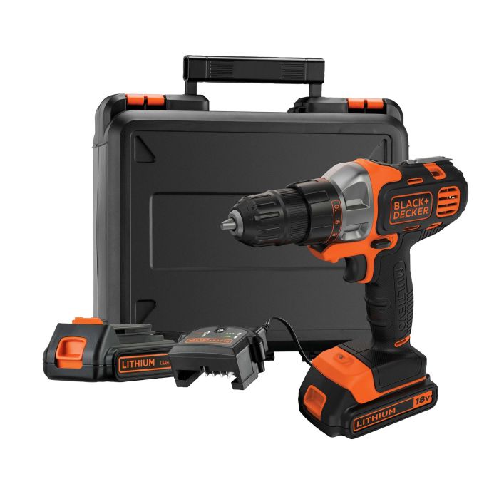 Black+Decker - Masina de gaurit si insurubat 30Nm, MULTIEVO, cu acumulator 18V, 1.5Ah, incarcator, valiza [MT218KB-QW]