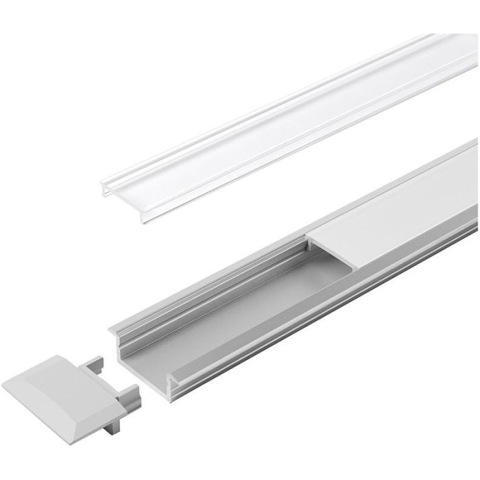 HALEMEIER - Profil pentru banda LED, tip C, aluminiu, 2m, cu profil de acoperire transparent [5566111]