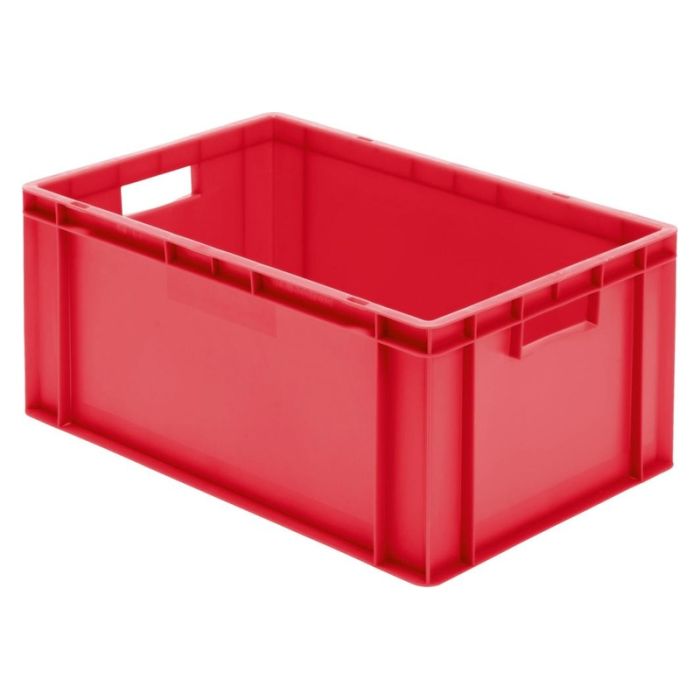 LA-KA-PE - Cutie stivuibila pentru transport 600x400x270mm, rosu, cu orificiu pentru maner [TK600/270-0rot]