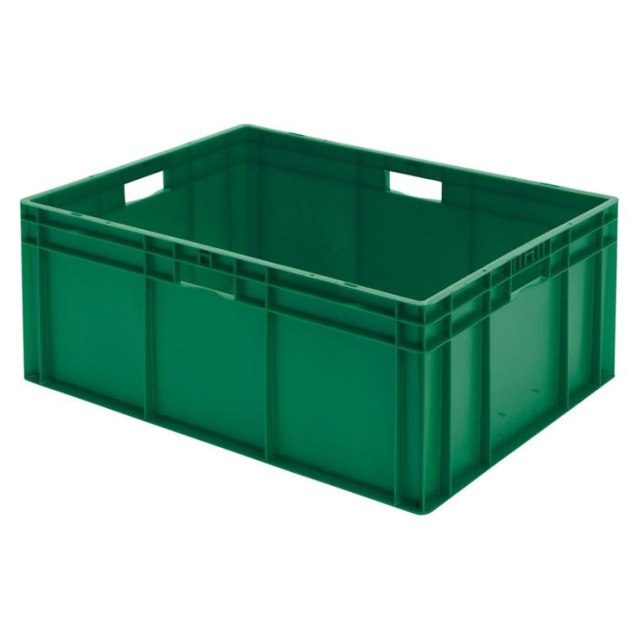 LA-KA-PE - Cutie stivuibila pentru transport 800x600x320mm, verde, cu orificiu pentru maner [TK800/320-0gruen]