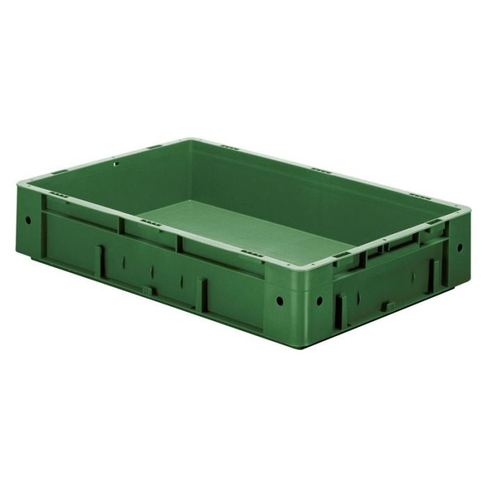 LA-KA-PE - Cutie stivuibila pentru transport 600x400x120mm, verde, maxim 700kg fara orificiu pentru maner