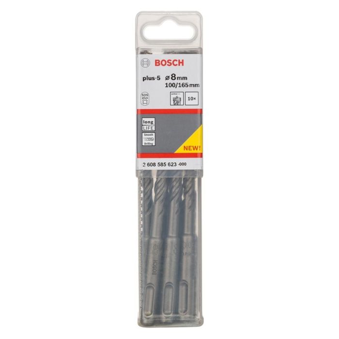 BOSCH - Burghiu pentru beton SDS Plus 5, 8x100x165mm, 10 bucati [2608585623]