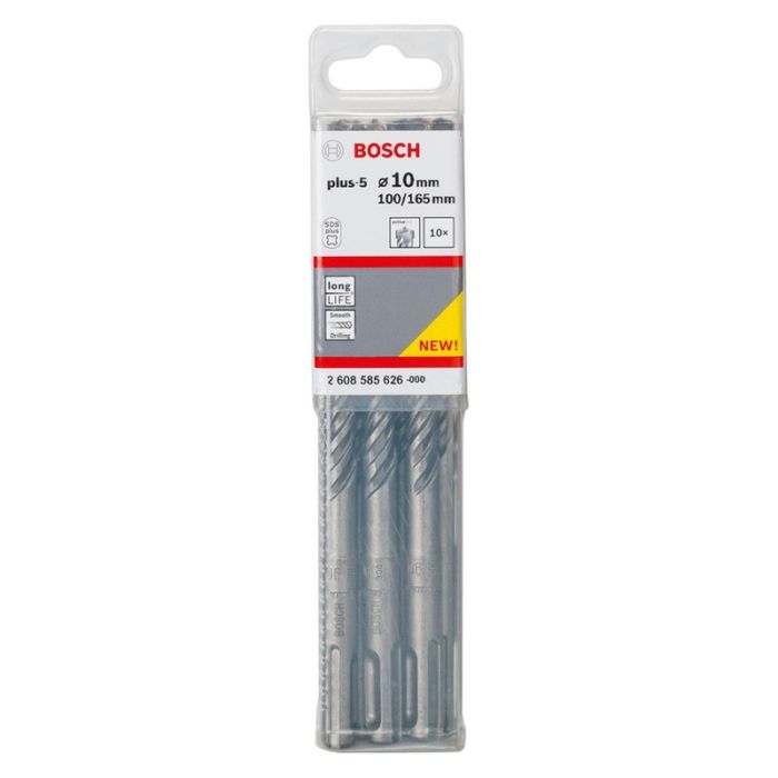 BOSCH - Burghiu pentru beton SDS Plus 5, 10x100x165mm, 10 bucati [2608585626]