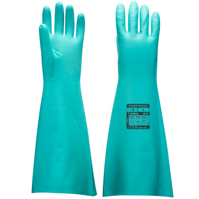 PORTWEST - Manusi Nitril cu Lungime Extinsa 46cm, verde, mas. XL [A813GNR-XL]