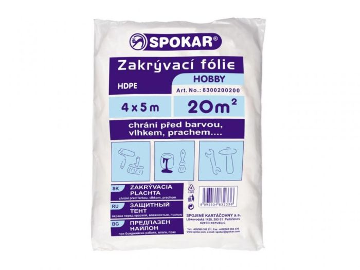 Spokar - Folie protectie HDPE pentru zugraveli 4x5m [581029]