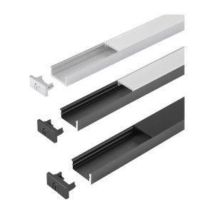 HALEMEIER - Profil pentru banda LED, tip D, aluminiu, 2m, cu profil de acoperire translucid, 10 bucati [5587311]