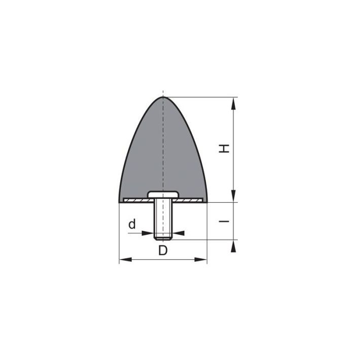 No Name - Tampon cauciuc-metal conic tip D, 115x136mm, M16x42 [4053569072106]