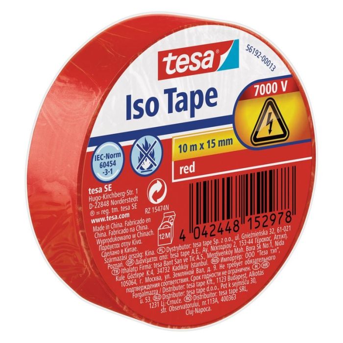 Tesa - Banda izolatoare 56192, rosu, 15mm, 10m [56192-00013-22]