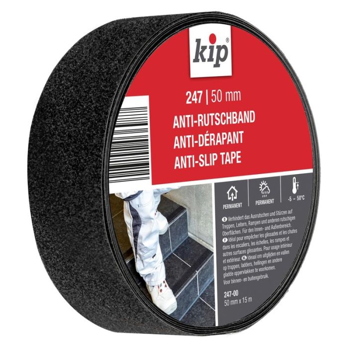 KIP - Banda anti alunecare, negru, 50mm, 15m [247-00]