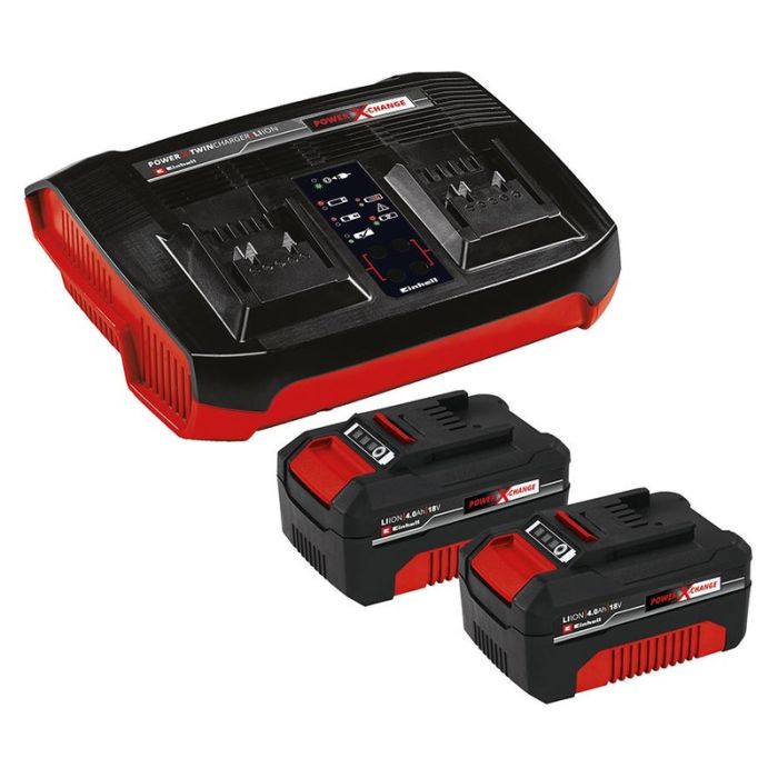 Einhell - Set 2x acumulator 4.0ah + incarcator dublu [4512112]