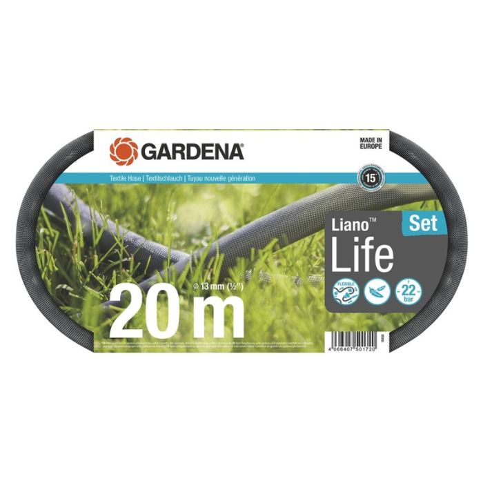 Gardena - Furtun textil pentru gradina Liano Life, 1/2", 10m [18440-20]