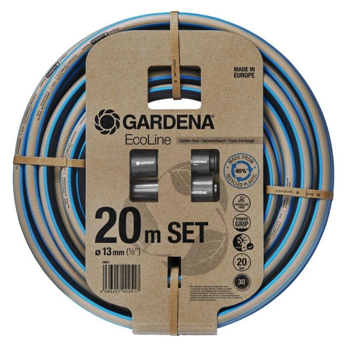 Gardena - Furtun de gradina 14mm, 1/2", 20m ecoline cu piese de sistem [18931-20]