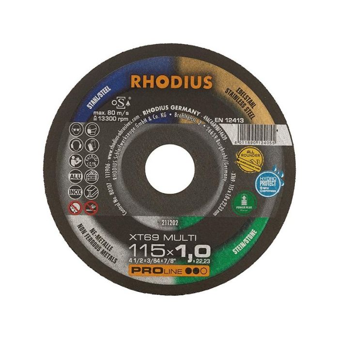 RHODIUS - Disc de taiere XT 69 Multi PRO, 115x1mm [RH211202]