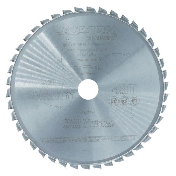 Jepson - Panza fierastrau circular HM Drytech pentru otel si inox, 203x25.4x1.9mm, 42 dinti