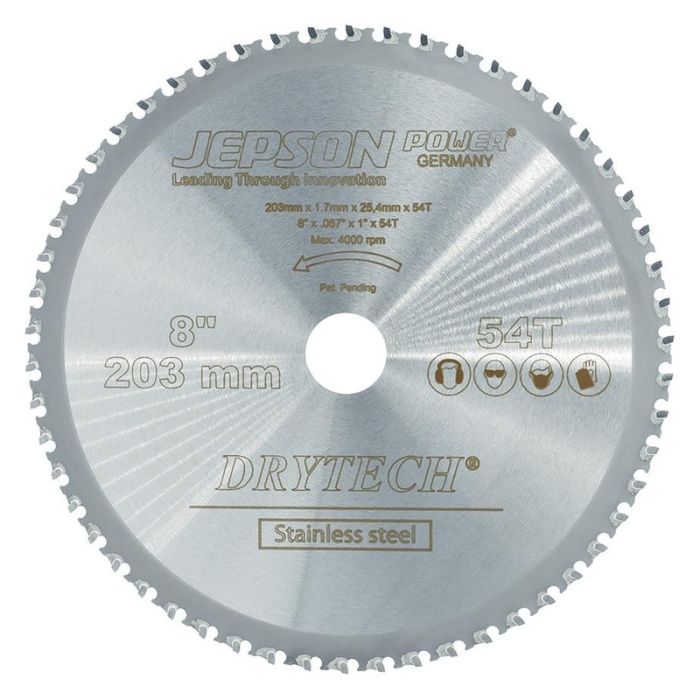 Jepson - Panza fierastrau circular HM Drytech pentru inox, 203x25.4x1.7mm, 54 dinti