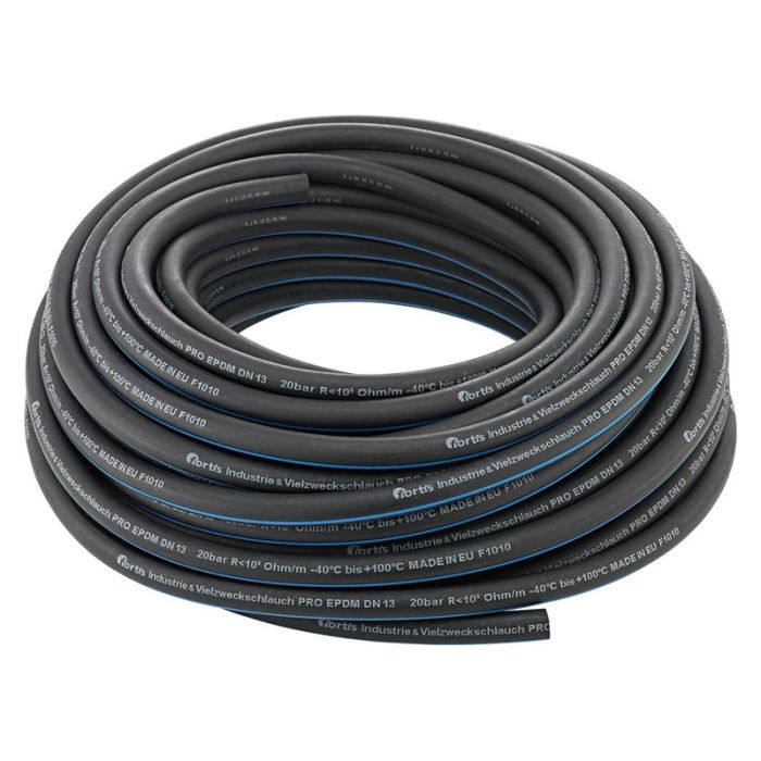 FORTIS - Furtun industrial si multifunctional PRO, EPDM, negru/albastru, 10x3.5mm, 40m [4063726008404]