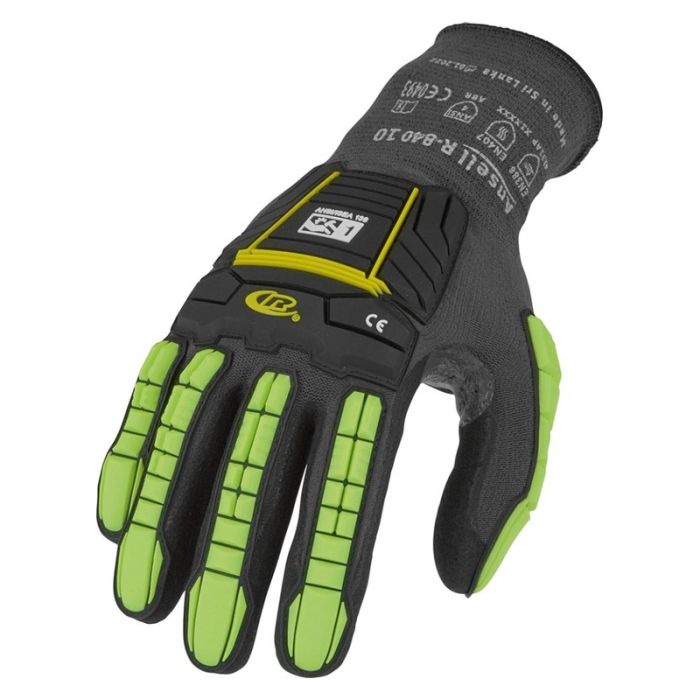 Ansell - Manusi Ringers R840, negru/gri/verde, mas. 10 [R840/10]