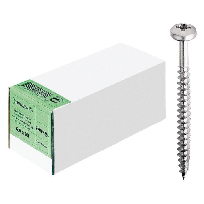 E-NORMpro - Surub pentru lemn, 3x25mm, cap bombat PZ, Inox A2 [4317784636209]