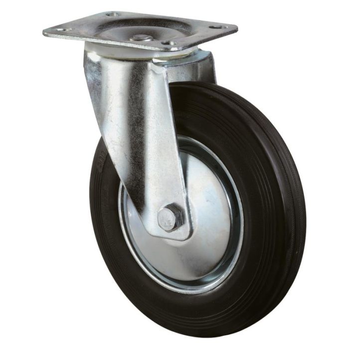 BS Rollen - Rota pivotanta 100mm placa l400.b55, cauciuc negru, rl l400.b55.101