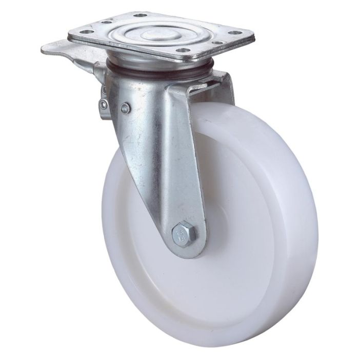 BS Rollen - Rola pivotanta 125mm n120.b10 placa, plastic alb, rl, fixa n120.b10.127 [N120.B10.127]