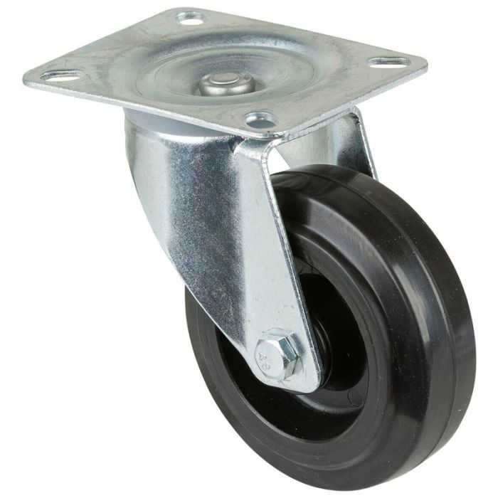 BS Rollen - Rota pivotanta 100mm placa l400.b60, elastic negru, rl l400.b60.100