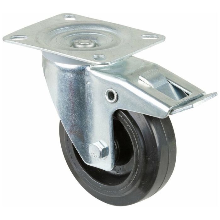 BS Rollen - Rota pivotanta 100mm placa l420.b60, elastic negru rl, fixa l420.b60.100 [L420.B60.100]