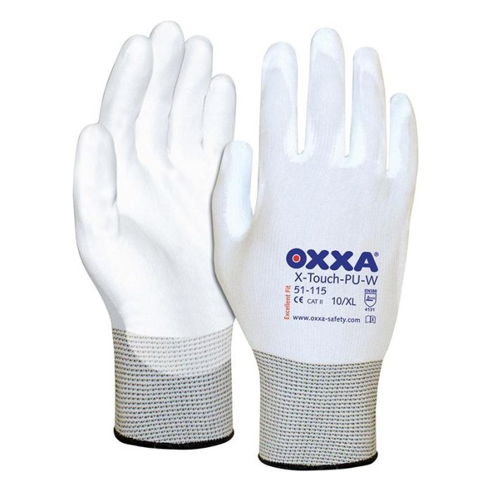 OXXA - Manusi de protectie X-Touch-PU-W, alb, mas. 10, 6 bucati [1.51.115.10]