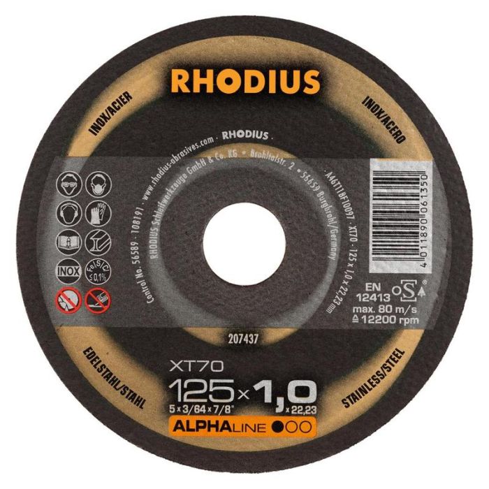 RHODIUS - Disc de taiere XT70 115x1.0mm [207436]