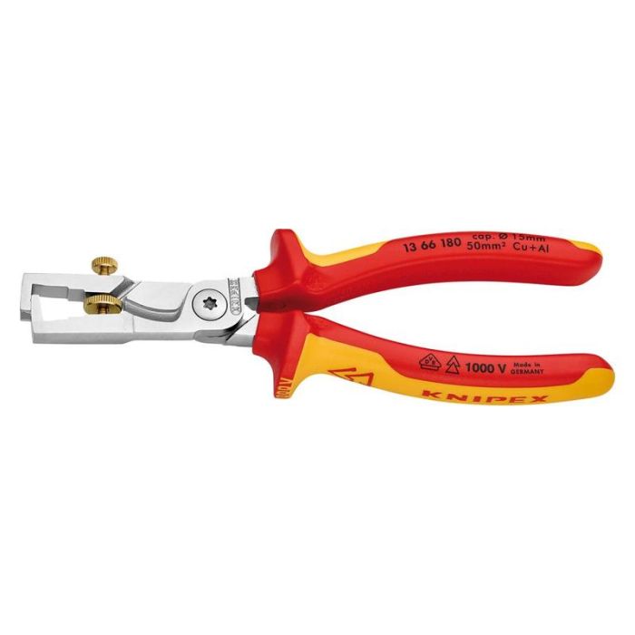 KNIPEX - Cleste dezizolator 180mm cu manere multicomponent VDE [1366180]