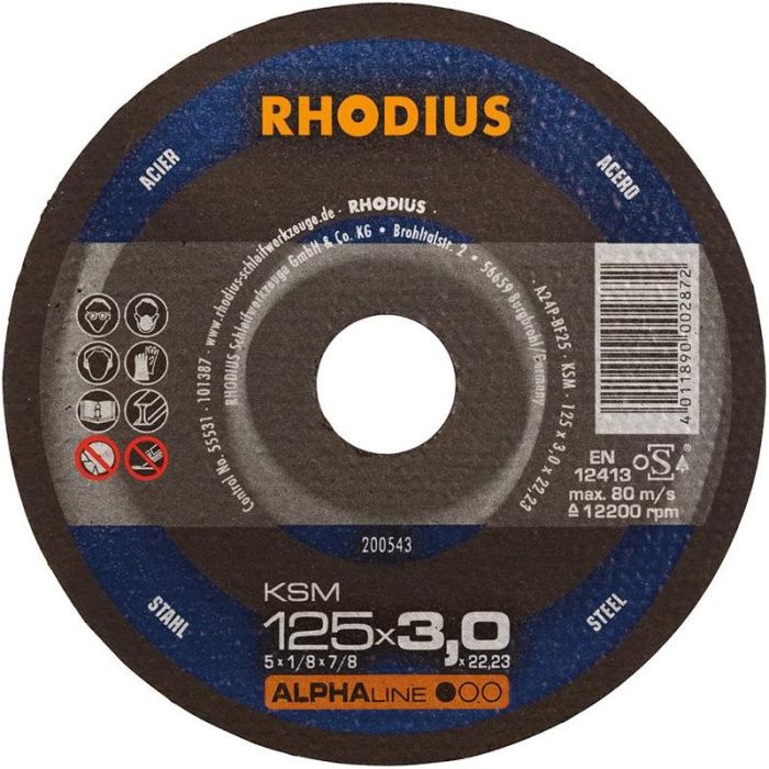 RHODIUS - Disc de taiere KSM 125 x 3.0mm [200543]