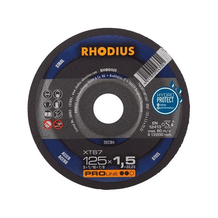 RHODIUS - Disc de taiere XT67 125x1.5mm [202384]