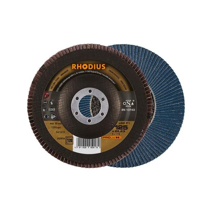 RHODIUS - Disc abraziv lamelar LGZ F1 125mm P120 [202834]