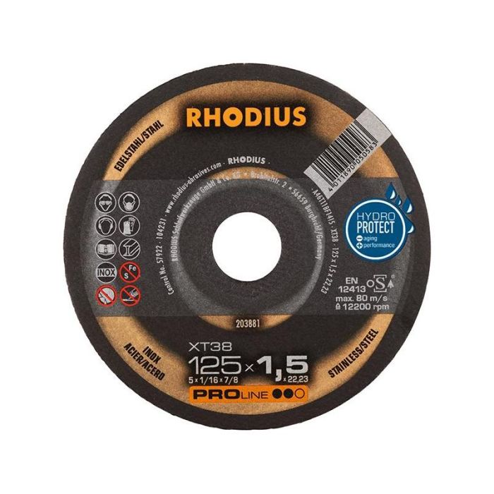 RHODIUS - Disc de taiere XT38 125x1.5mm [203881]