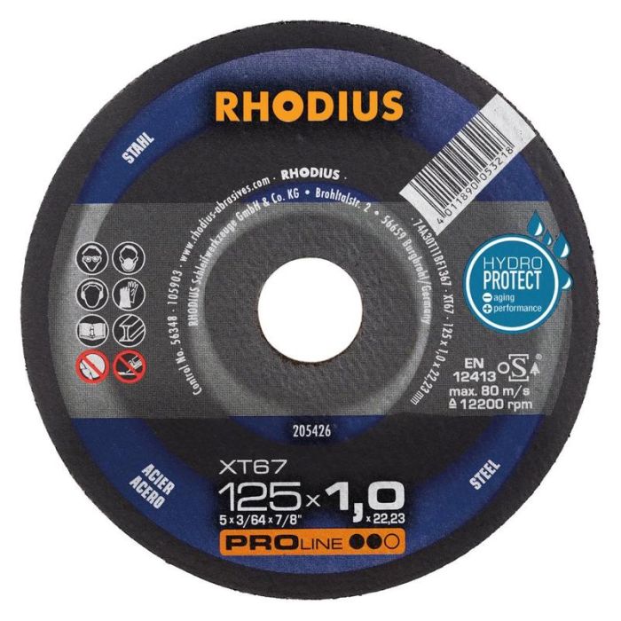 RHODIUS - Disc de taiere XT67 125x1.0mm [205426]