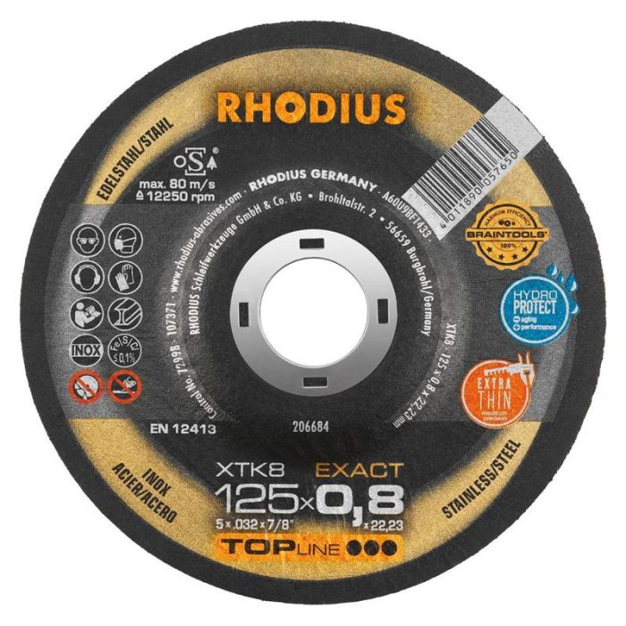 RHODIUS - Disc de debitatare XTK8 EXACT 125 x 0.8mm [206684]