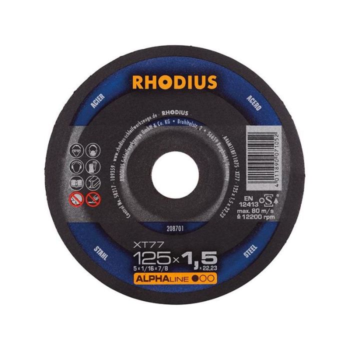 RHODIUS - Disc de taiere XT77 125x1.5mm [208701]