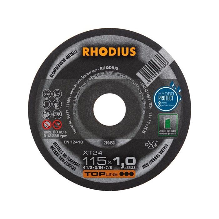 RHODIUS - Disc de taiere XT 24 Aluminiu, 115x1x22.23mm [210450]