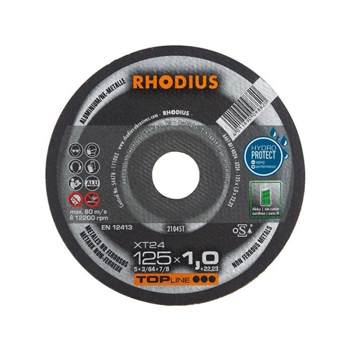 RHODIUS - Disc de taiere XT 24 Aluminiu, 125x1x22.23mm [210451]