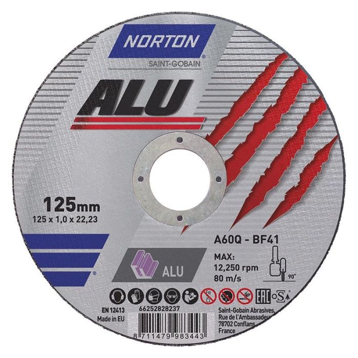 Norton - Disc de taiere aluminiu, 125x1mm [66252828237]