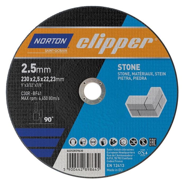 Norton - Disc de taiat piatra C30R, 230x2.5x22.23mm [66252839630]