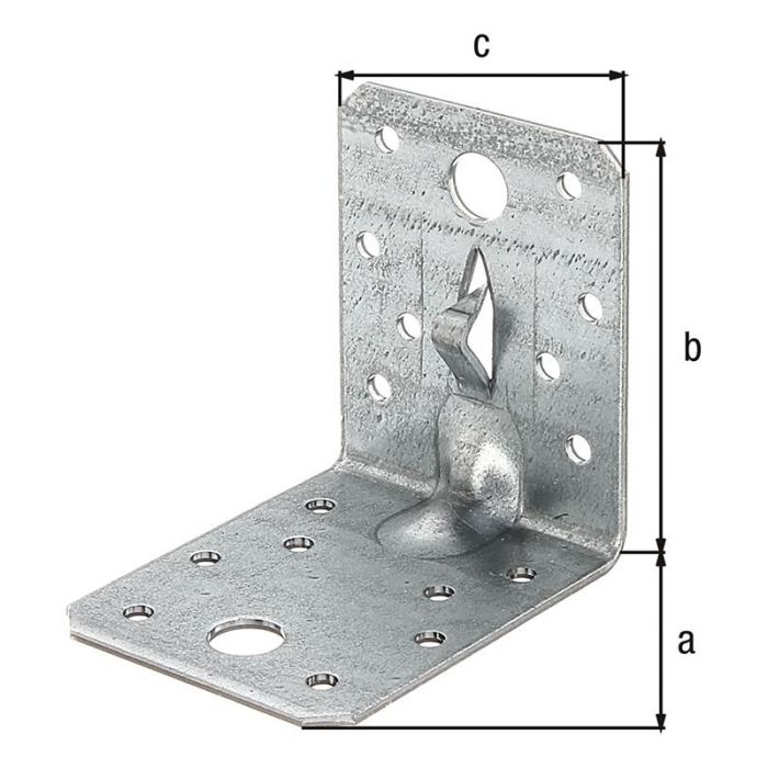 Alberts - Conector unghiular cu cordon, ze, zincat, 70x70x55 [339807]